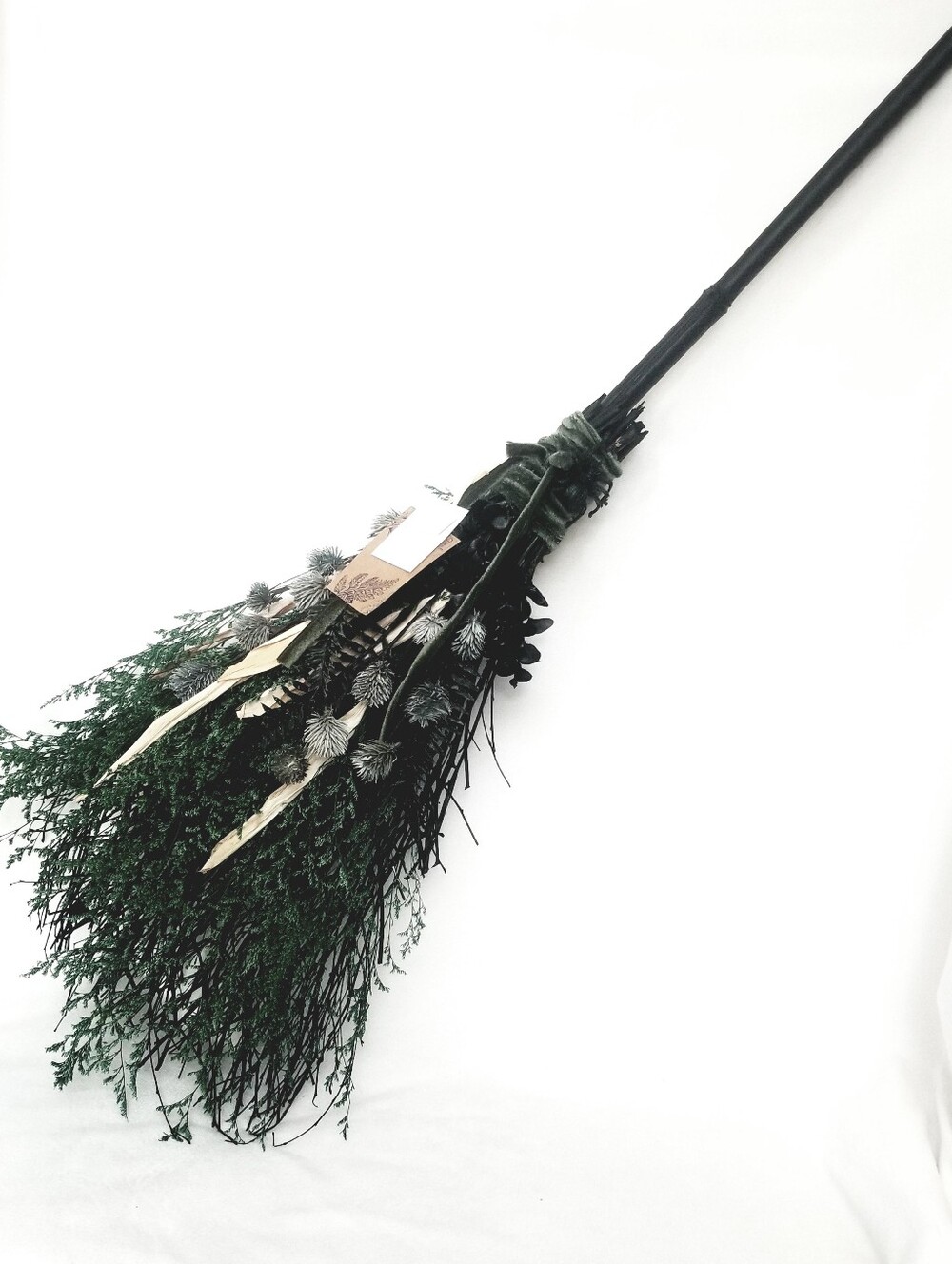 Handcrafted Halloween Floral Witches Broom